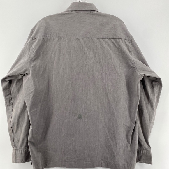 Quick Reflex Shirt Men Size Large Grey Made in Korea Long Sleeve Full Button - Picture 9 of 13